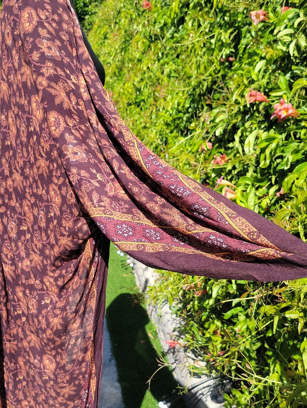 Sundance Long Kimono, Browns And Burgandy Boho Vibes - Picture 9 of 13